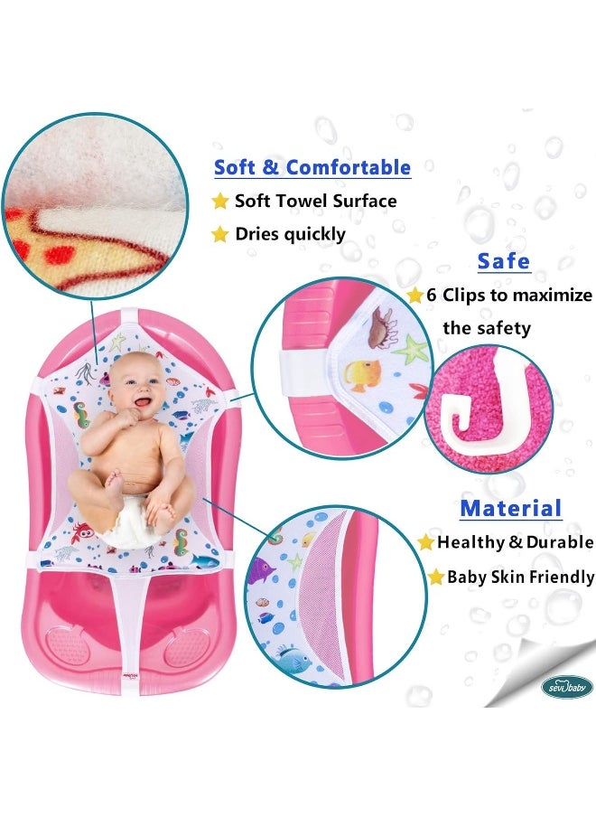 Sevi Baby Sevi Baby Bath Seat Support Net, Patterned Bath Net with Six Safety Support Corner, Bathtub Shower Net, Premium Quality Bath Sling Mesh for Newborns  - Image 4