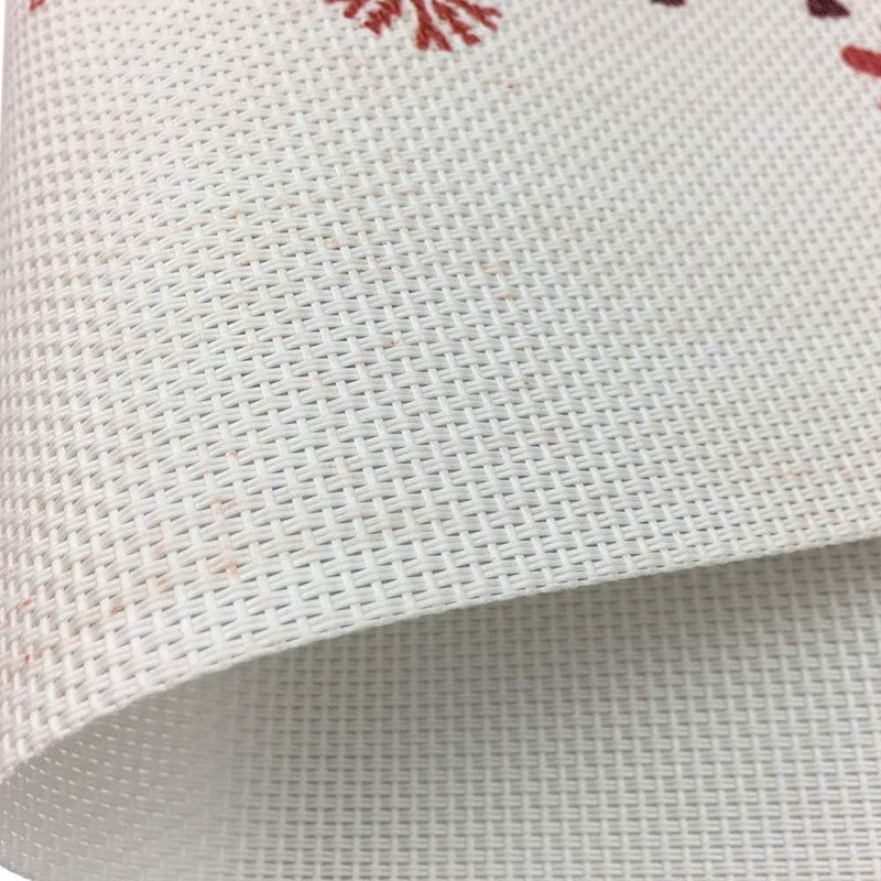 WAZAIGUR Place Mats for KitchenDinner TableChristmas PlacematsReindeer Snowflake Christmas Trees Washable Easy to Clean HeatResistant Non Slip PVC Woven Vinyl Placemats Set of 6Red and White - Image 5
