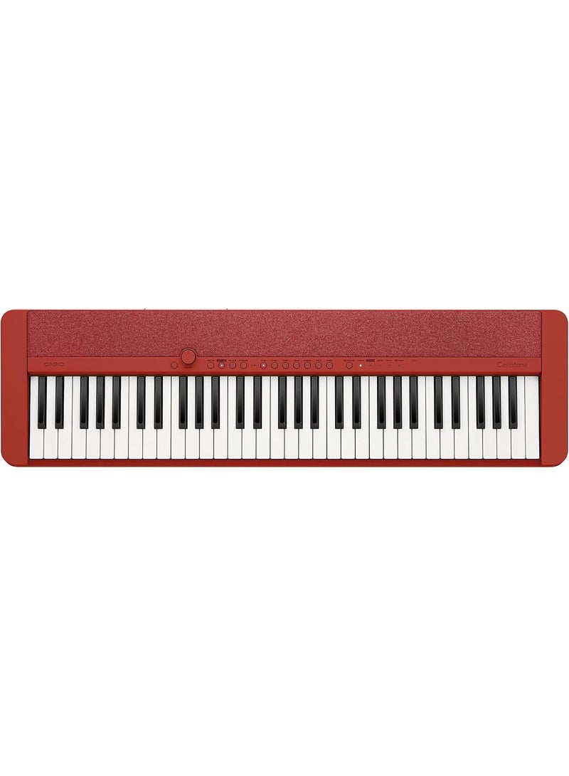 Casio Casiotone CT-S1 – 61-Key Touch-Sensitive Retro Keyboard | Sleek, Portable Design for Beginners to Pros | Stereo Grand Piano + 60 AiX Tones | USB-MIDI Connectivity | Red - Image 1