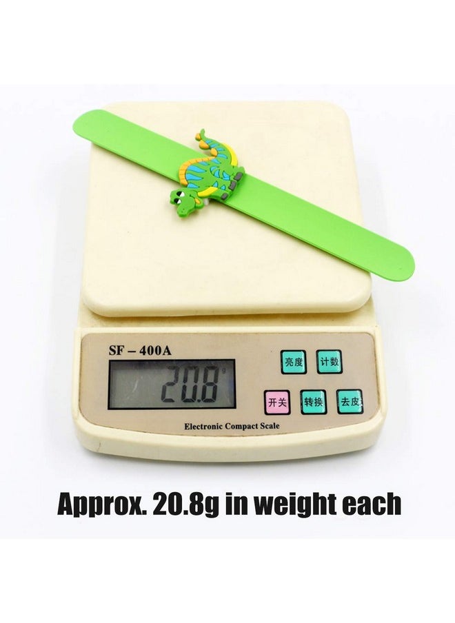 PartyYeah PartyYeah Mcree 6Pcs Dinosaur Slap Bracelet Silicone Wristbands Dinosaur Party Supplies Kids Party Favors Decor Toy School Prize Gifts Children Goodie Bag Fillers Dinosaur Multi-coloured  - Image 3