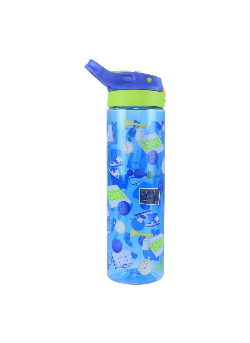 SMILY KIDDOS Smily Kiddos Sipper bottle Flip Plastic Drink Bottle 750 ml - Basket Ball Theme Blue| Anti-Leak BPA Free | ECO-FRIENDLY BPA FREE - Material | suitable for kids to drink water |  - Image 1