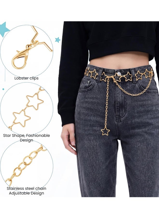 Adjustable Gold Star Waist Chain Belt Y2K Metal Decorative Chain Accessories For Women Dresses Jeans Skirts - Image 3