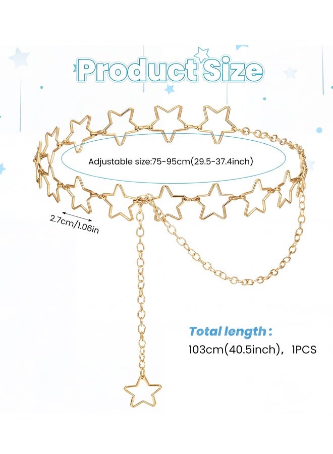 Adjustable Gold Star Waist Chain Belt Y2K Metal Decorative Chain Accessories For Women Dresses Jeans Skirts - Image 2