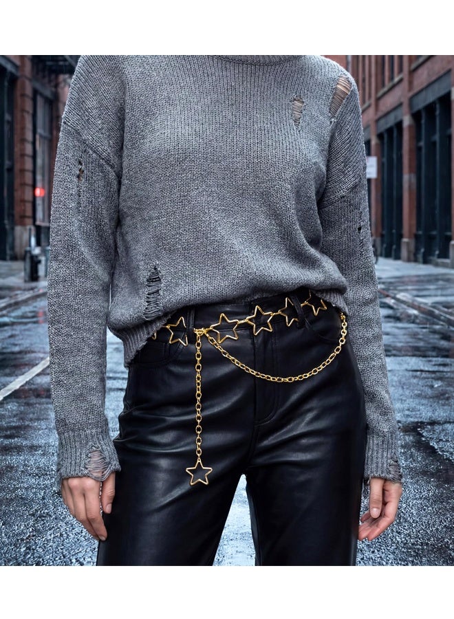 Adjustable Gold Star Waist Chain Belt Y2K Metal Decorative Chain Accessories For Women Dresses Jeans Skirts - Image 4