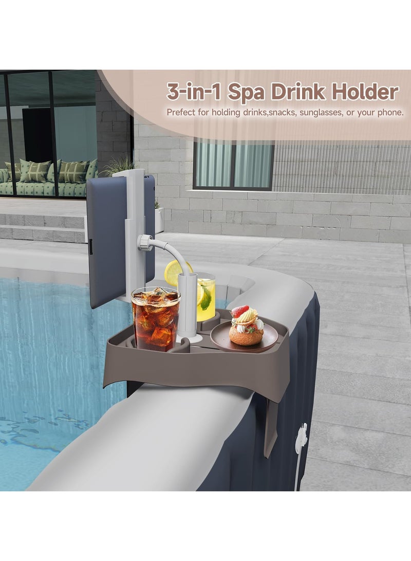 general Waterproof Pool Phone Holder with 2 Cup Holders - Multifunctional Snack Tray Stand Stable Base for Poolside Use - Image 2