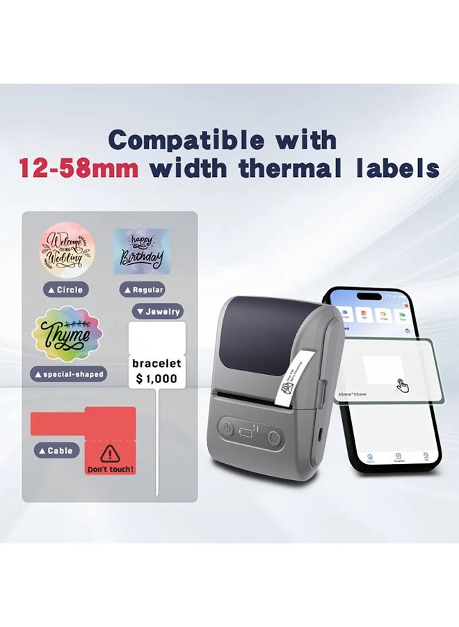 Fast Speed Cordless Miniature Thermals Sticker Printer for Barcodes Organization Inventory Management USB C Charging Cordless Kitchen Label Machine - Image 2