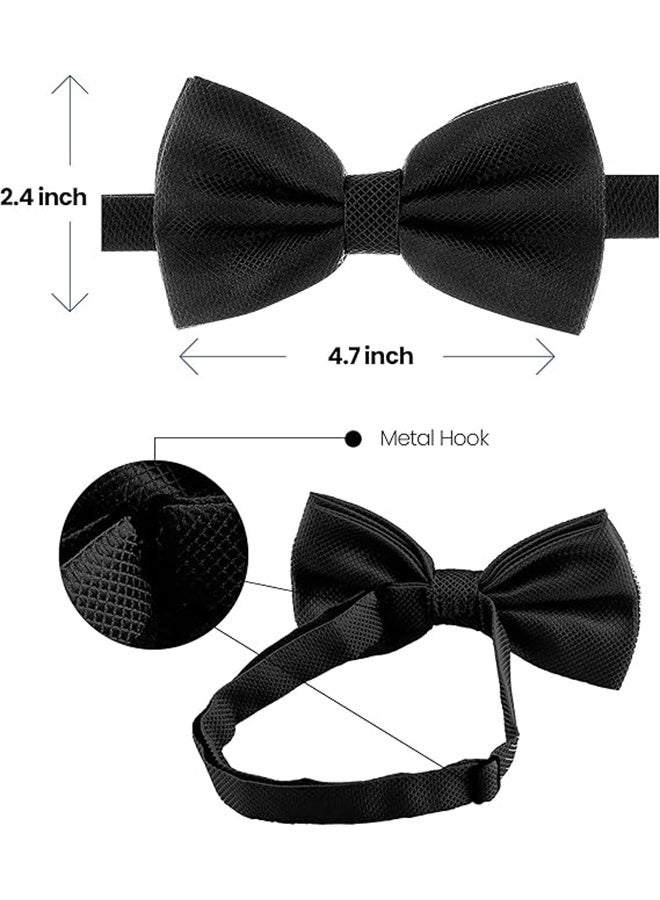 GIFT 8 Pcs Bow Tie for Men, Polyester Solid Pretied Bowties Adjustable Tuxedos Bowtie for Weddings & Groom’s Gift - Image 5