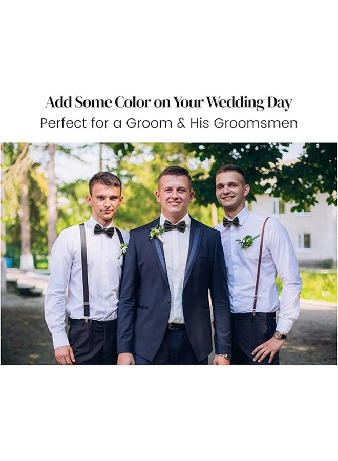 GIFT 8 Pcs Bow Tie for Men, Polyester Solid Pretied Bowties Adjustable Tuxedos Bowtie for Weddings & Groom’s Gift - Image 3