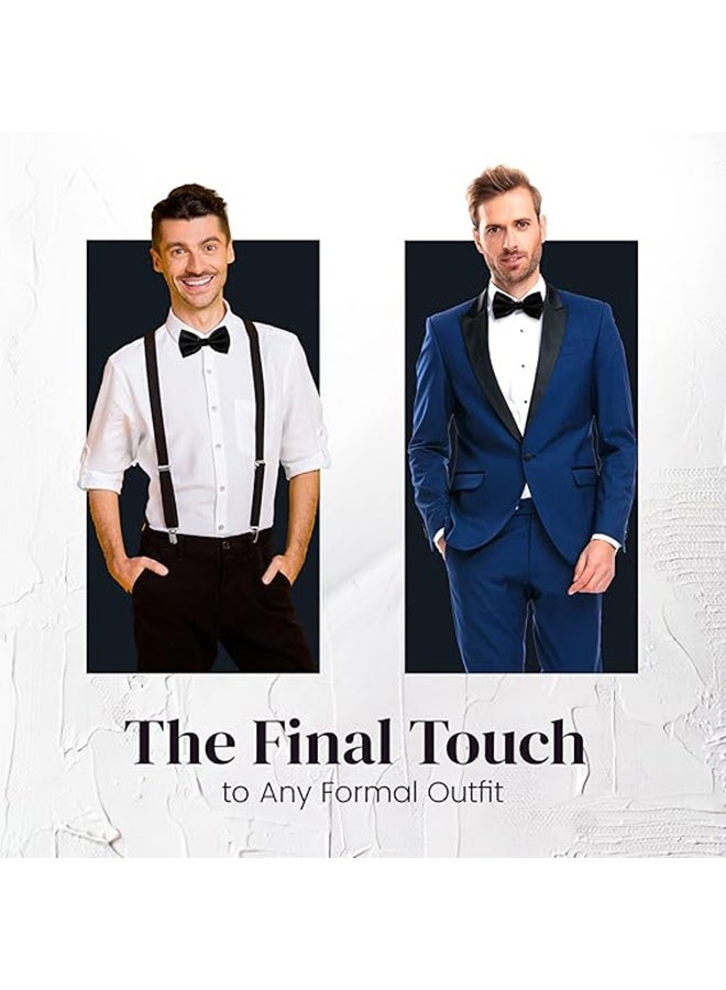 GIFT 8 Pcs Bow Tie for Men, Polyester Solid Pretied Bowties Adjustable Tuxedos Bowtie for Weddings & Groom’s Gift - Image 2