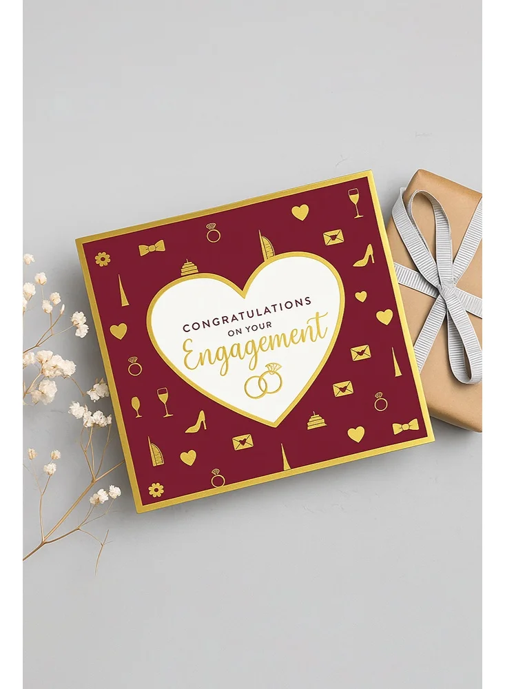 Share the Love Congratulations on Your Engagement – Elegant Gold Foil Greeting Card