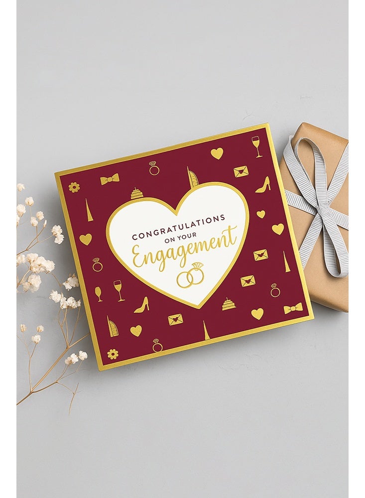Share the Love Congratulations on Your Engagement – Elegant Gold Foil Greeting Card