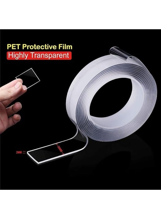 Multipurpose Washable Double Sided Adhesive nano Reusable Adhesive Silicone for Walls Kitchen Carpet Fixing Photos Pasting etc Household  Industrial Gel TapE 3m - Image 4
