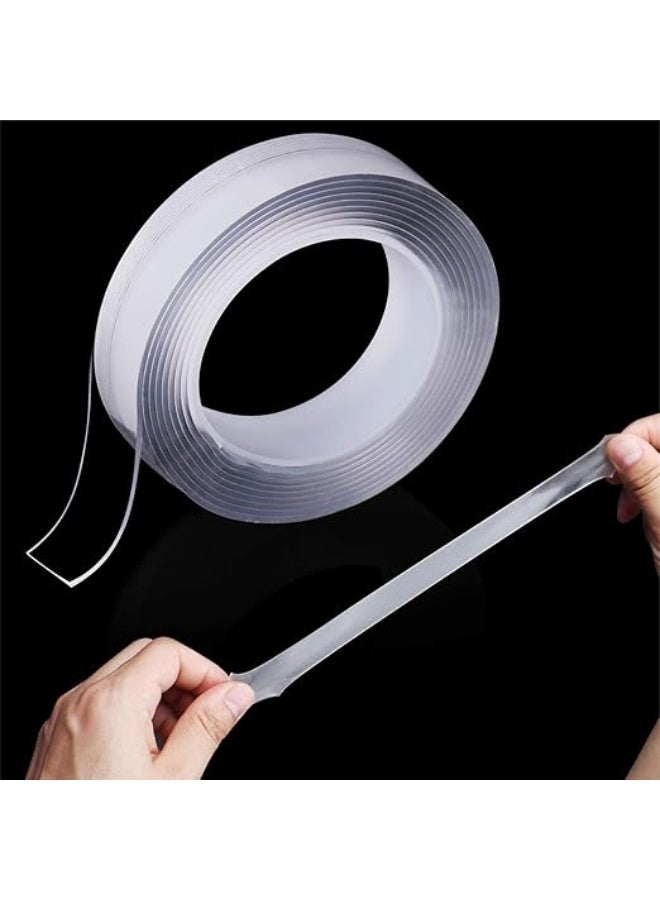 Multipurpose Washable Double Sided Adhesive nano Reusable Adhesive Silicone for Walls Kitchen Carpet Fixing Photos Pasting etc Household  Industrial Gel TapE 3m - Image 2