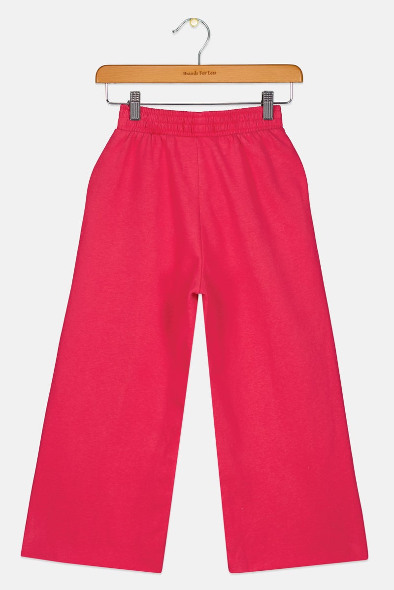 Reserved Kids Girl Solid Wide Leg Pants, Pink - Image 2