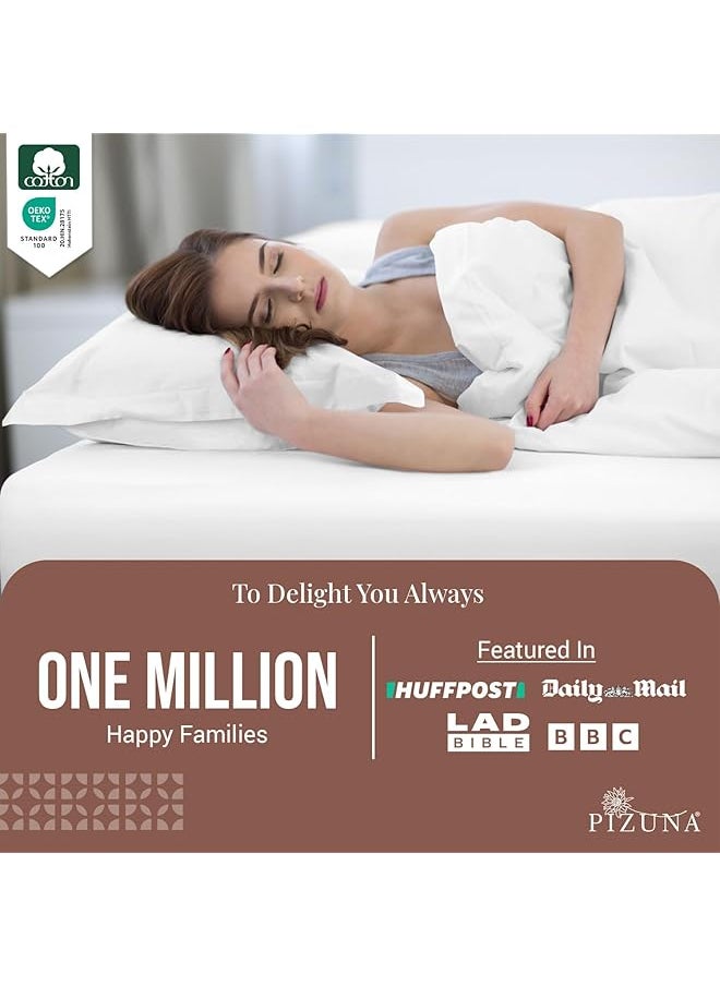 erorex 100 Percent Cotton Queen Fitted Sheet 160X200 Cm White 400 Thread Count Long Staple Cotton Sateen Weave Fitted Sheet Queen Size With Deep Pocket Sheet Fits 40Cm Fitted Bed Sheet 1 Pc  - Image 2