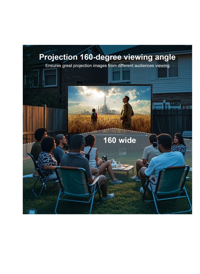 Generic Projector Screen and Stand, 120 inch Portable Projector Screen with Stand, Indoor Outdoor Projection Screen, 16:9 4K HD Wrinkle-Free Movie Screen with Carry Bag for Home Movie Theater (120")  - Image 3