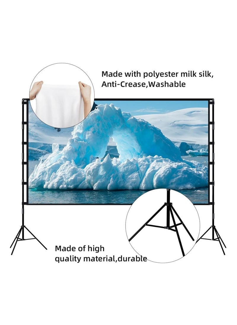 Generic Projector Screen and Stand, 120 inch Portable Projector Screen with Stand, Indoor Outdoor Projection Screen, 16:9 4K HD Wrinkle-Free Movie Screen with Carry Bag for Home Movie Theater (120")  - Image 4