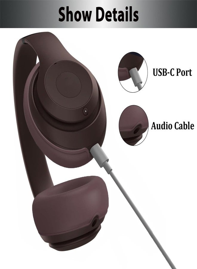 Adhiper Sweat Ear Covers for Beats Studio Pro Headphones, Silicone Case Accessories, Washable & Sweat Proof Ear Pads - Brown - Image 5