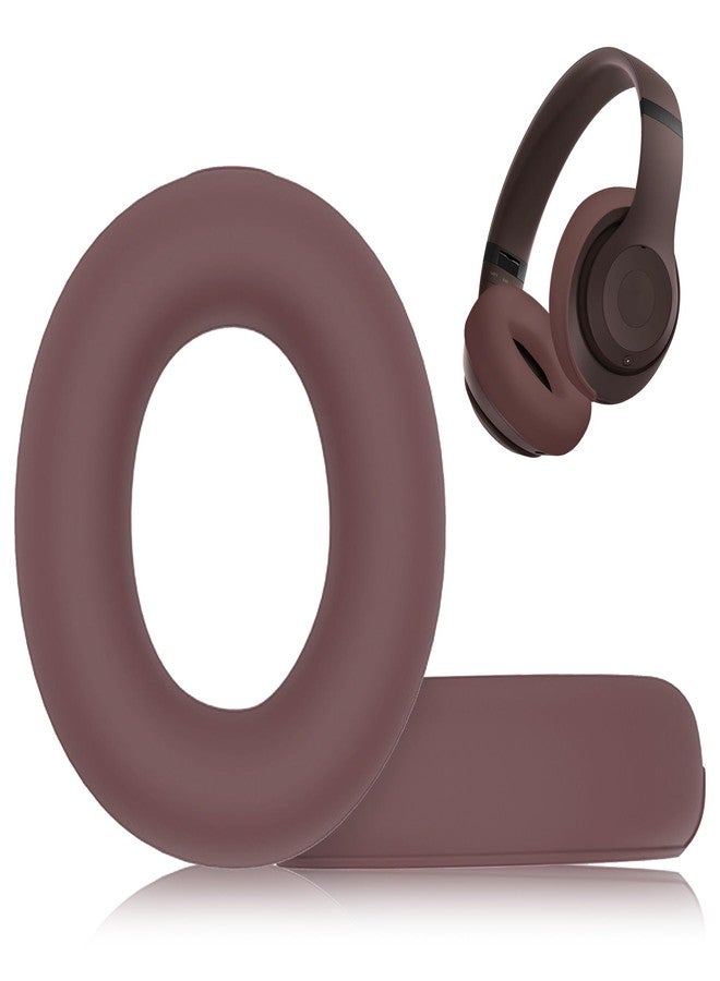Adhiper Sweat Ear Covers for Beats Studio Pro Headphones, Silicone Case Accessories, Washable & Sweat Proof Ear Pads - Brown - Image 1