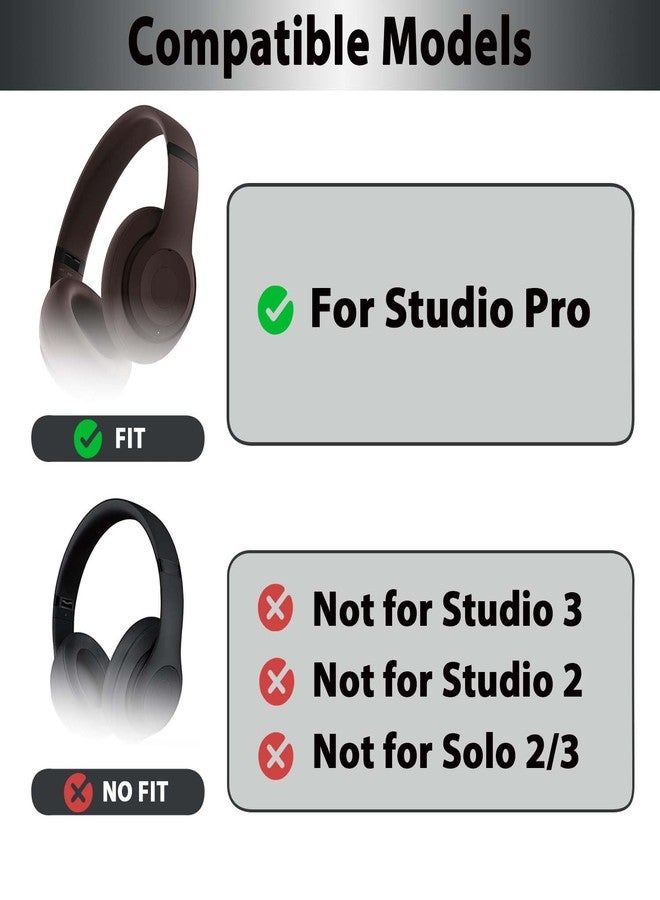Adhiper Sweat Ear Covers for Beats Studio Pro Headphones, Silicone Case Accessories, Washable & Sweat Proof Ear Pads - Brown - Image 2