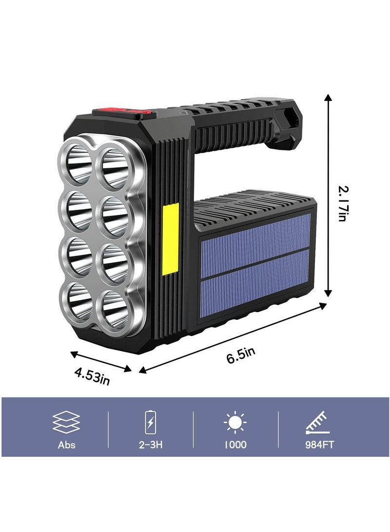 3000 Lumens Solar Rechargeable Handheld Flashlight LED Waterproof 1200 Mah Battery USB Fast Charging - Image 4