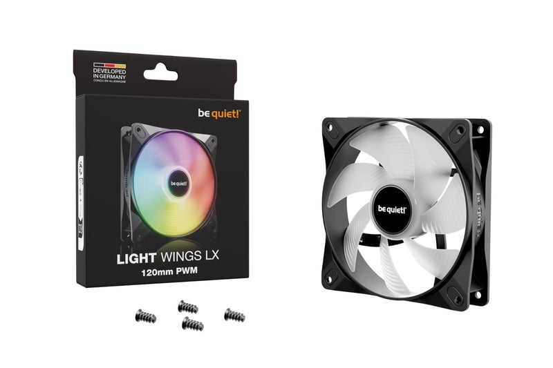 be quiet! Light Wings LX 120mm PWM Fan, Illuminated hub, Frosted Blades, Multiple Colors and Modes, Optimized Blades for Extraordinary air Pressure, Daisy Chain Option, Rifle Bearing - Image 5