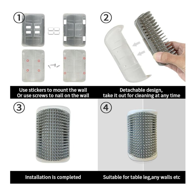 PET FUN Cat Self Groomer Wall Corner Groomer Soft Grooming Brush | Ideal for Short & Long Fur Cats Scratcher, Gentle Massage Brush with Catnip for Dog, Kitten & Puppy - Image 5