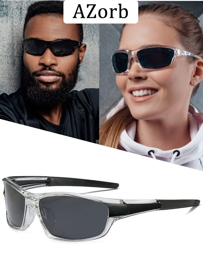 AZorb Sports Sunglasses Men Women Polarized Lens TPEE Frame Men's Sun Glassess UV400 Protection Sun Glas Soft Nose Pad Sunglass Lightweight Shades for Driving Fishing Cycling Travel Sunglass Eyewear Black  - Image 1
