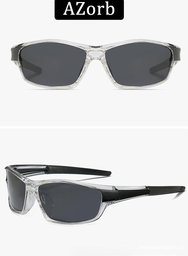 AZorb Sports Sunglasses Men Women Polarized Lens TPEE Frame Men's Sun Glassess UV400 Protection Sun Glas Soft Nose Pad Sunglass Lightweight Shades for Driving Fishing Cycling Travel Sunglass Eyewear Black  - Image 5