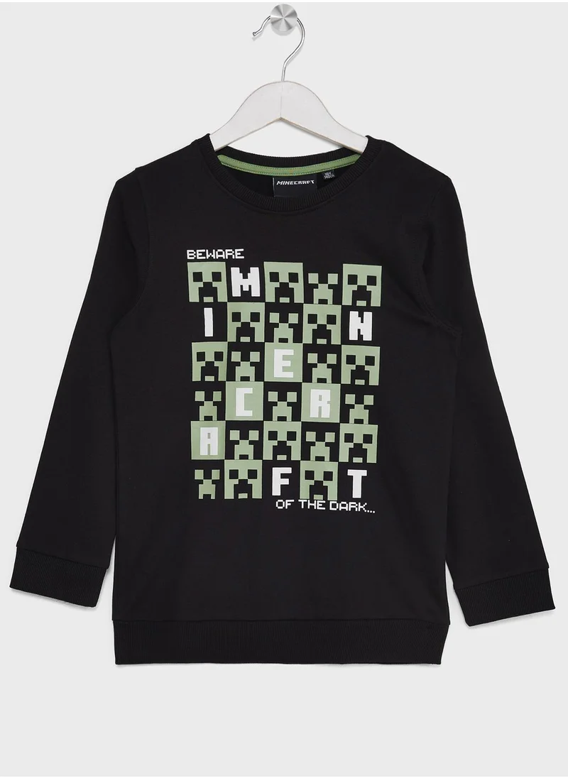 ماين كرافت Minecraft Boys Printed Sweatshirt