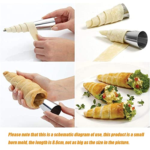 RoseFlower 30pcs Non-Stick Cream Horn Cones Tubes Stainless Steel Conical Croissant Pastry Baking Moulds Set, Cannoli Form Roll Mold Corner Shaper for Christmas Anniversary and Daily Use #1 - Image 3