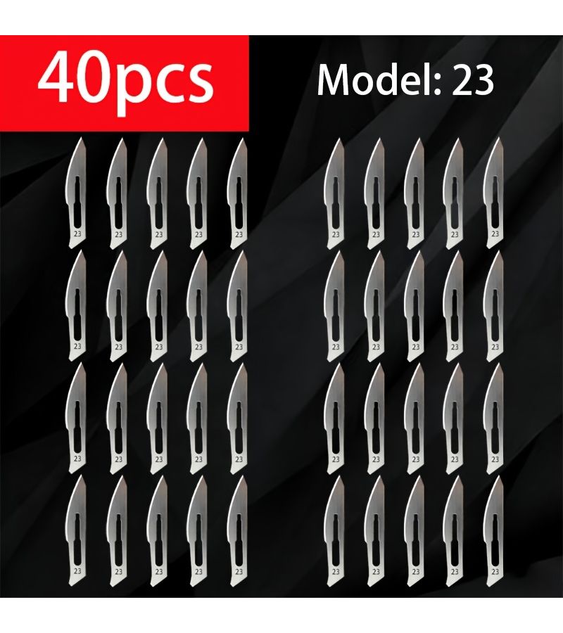 40pcs Carbon Steel Craft Knife Blades Size 23 Sharp And Durable - Image 1