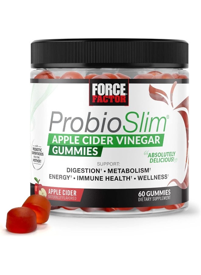 Force Factor Force Factor ProbioSlim Apple Cider Vinegar Gummies with Organic Apple Cider Vinegar and LactoSpore Probiotics and Prebiotics to Support Digestion, Metabolism, and Immune Health, 60 Gummies  - Image 1