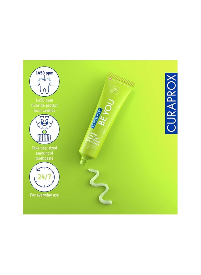 Curaprox Be You Apple + Aloe Vera Toothpaste Green 60ml - Gentle Everyday Whitening Toothpaste - SLS Free, Microplastic Free, Triclosan Free, Fluoride Toothpaste - pzsku/ZD0C829527B07AAAD0349Z/45/_/1703583380/c88bf68c-c1f7-4a04-9e83-2a013d806adf