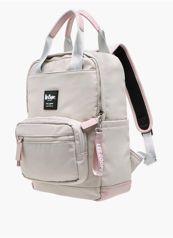 Lee Cooper Women's Solid Backpack with Zip Closure and Adjustable Strap - 34x12x40 cm
