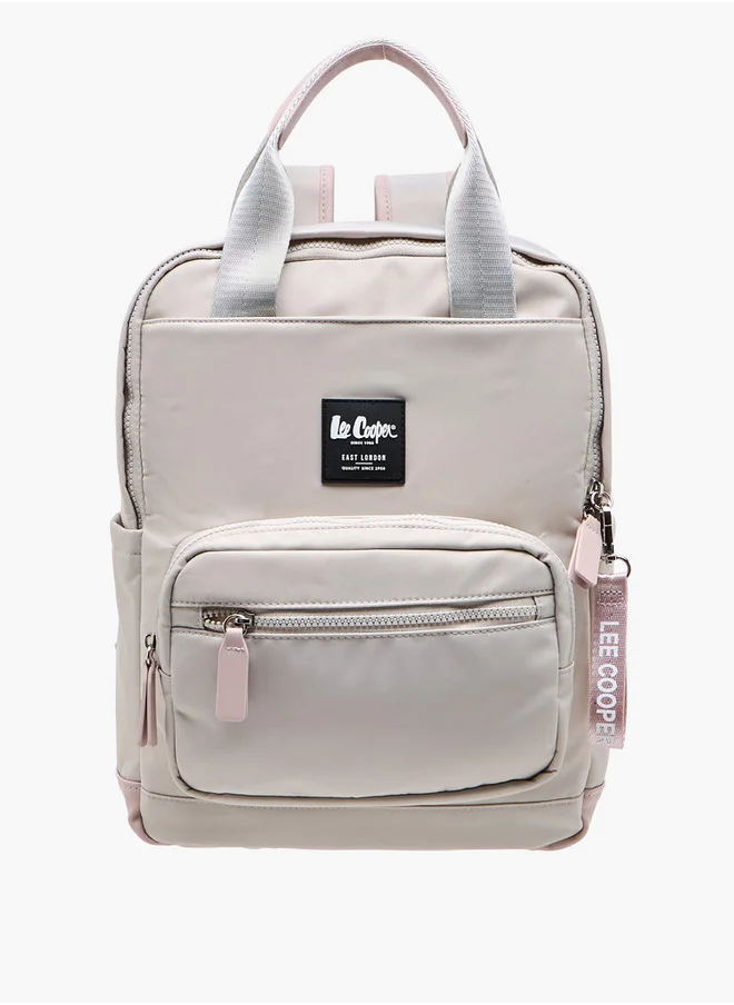 Lee Cooper Women's Solid Backpack with Zip Closure and Adjustable Strap - 34x12x40 cm