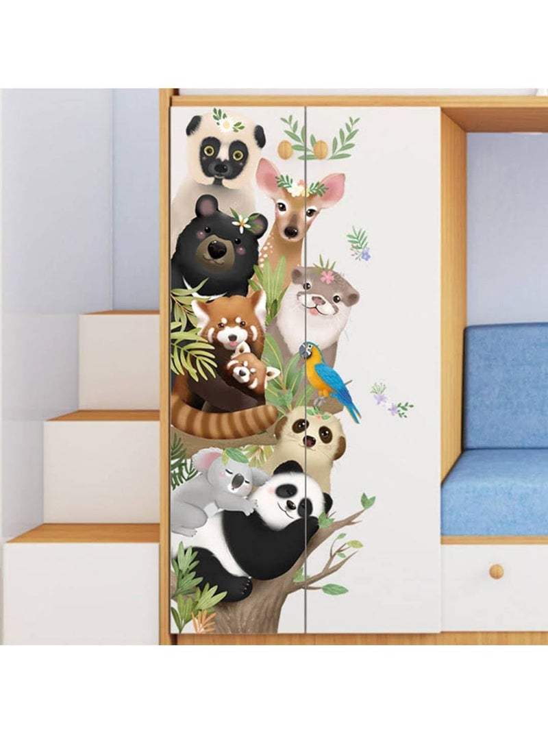 HEUREKA Vinyl Super Cute Animals Tree Panda Koala Otter Deer Bear Monkey Peel and Stick Wall Sticker (90 CM X 60 CM) - Image 2