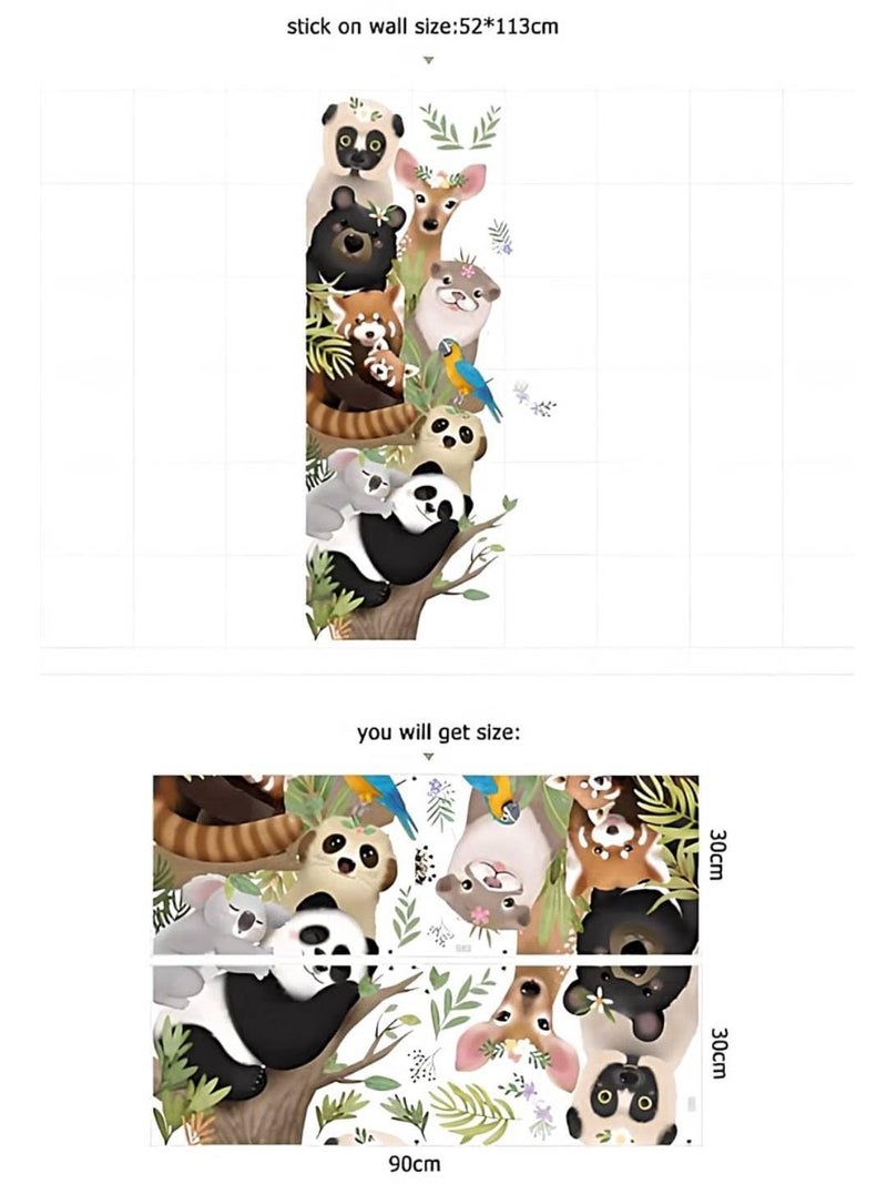HEUREKA Vinyl Super Cute Animals Tree Panda Koala Otter Deer Bear Monkey Peel and Stick Wall Sticker (90 CM X 60 CM) - Image 4