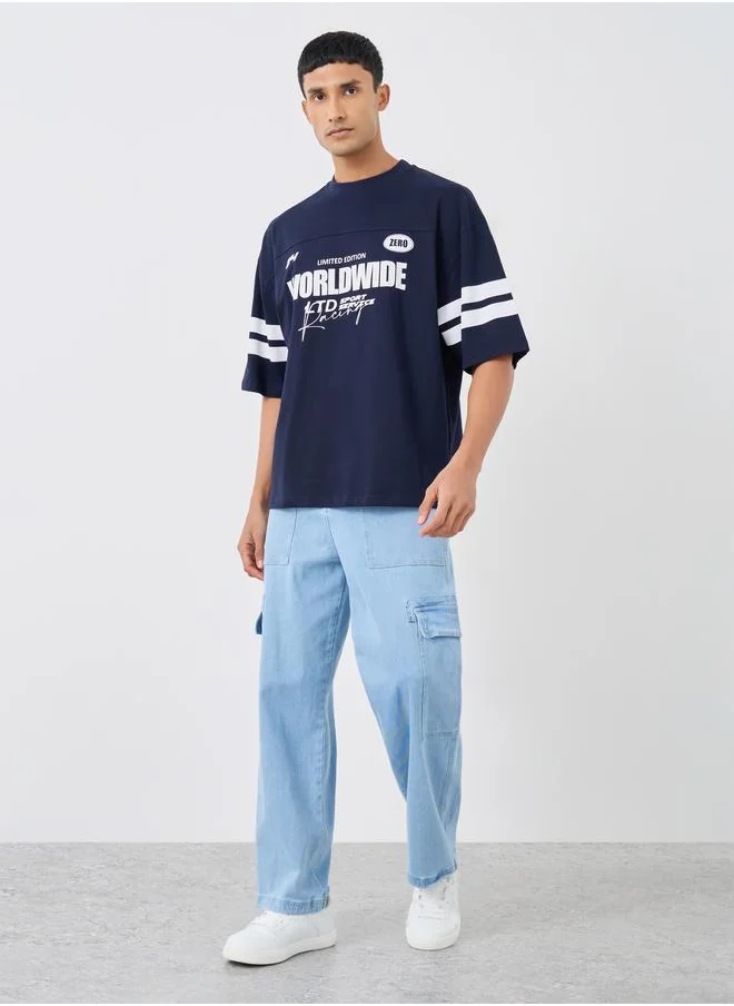 Styli Styli Slogan Print Boxy Fit T-Shirt