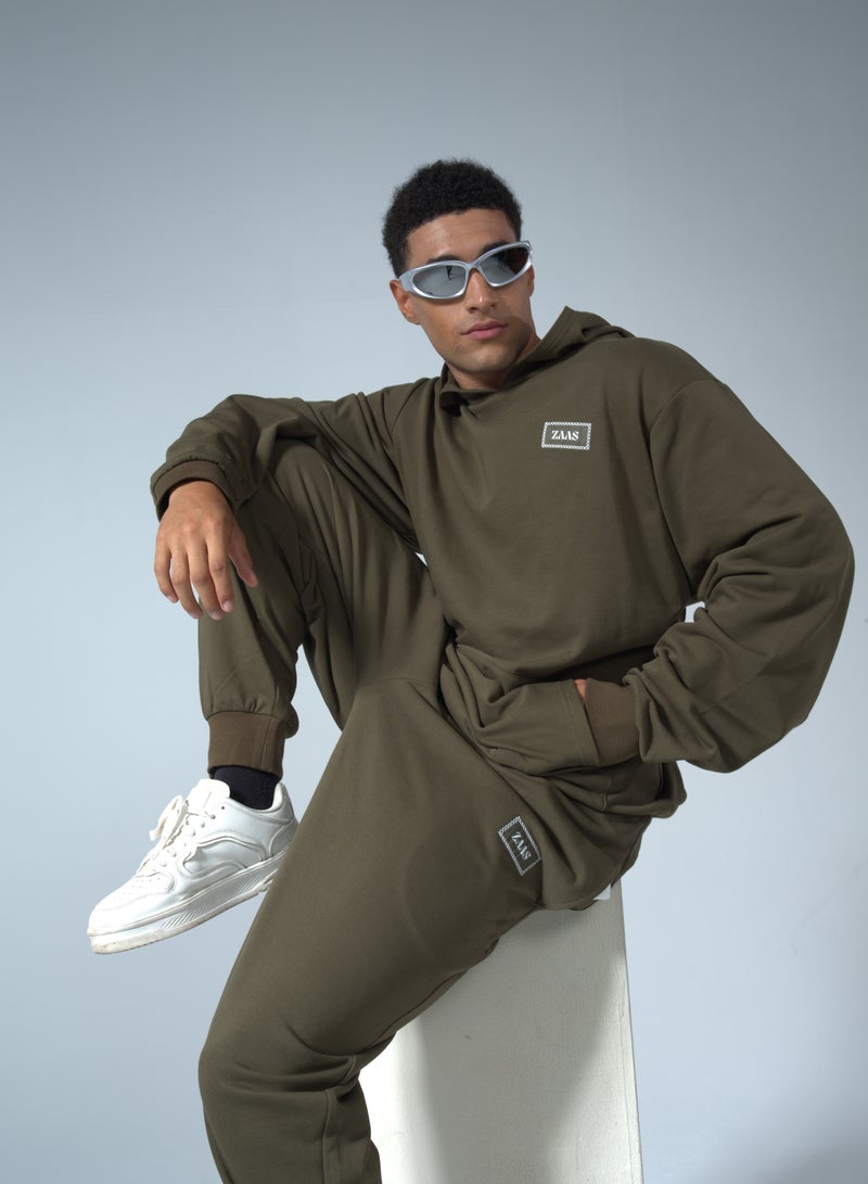 ZAAS ZAAS Olive Green Hoodie Set for Men and Women (UNISEX)  - Image 3