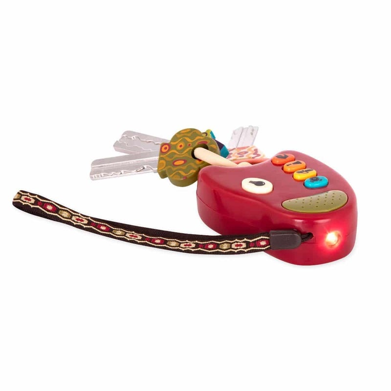 B. toys â€“ Toy Car Keys with Lights & Sounds â€“ FunKeys â€“ Interactive Baby Toy for Toddlers â€“ Pretend Play Keys with Realistic Sounds & Colorful Design â€“ Encourages Fine Motor Skills â€“ 10+ Months â€“ Red - Image 4