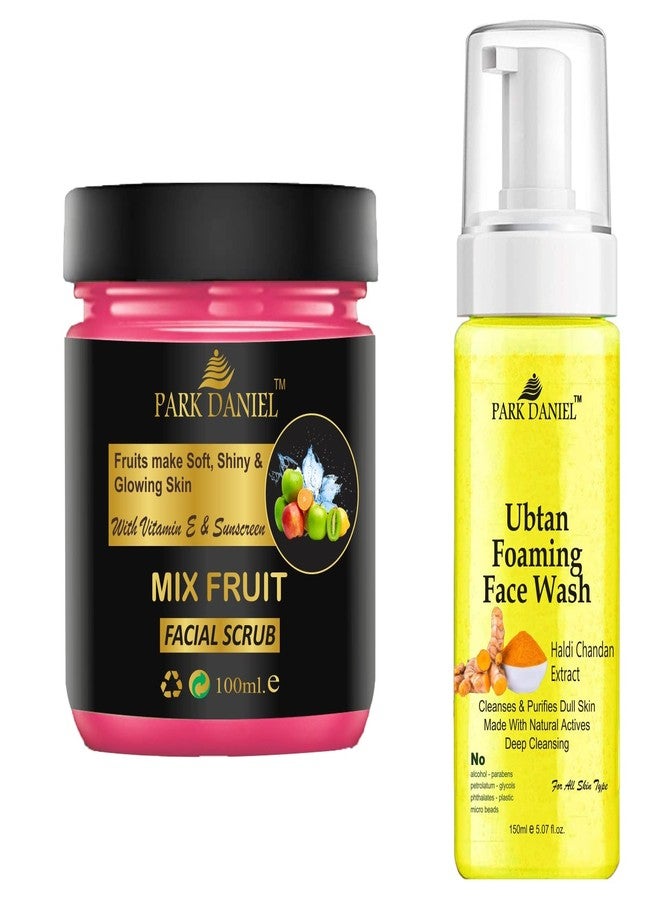 Park Daniel Mix Fruit Scrub and Ubtan Face Wash For Blackheads Removal | Smooth Skin Brightening Combo Pack of 2 (250 ML) - Image 1