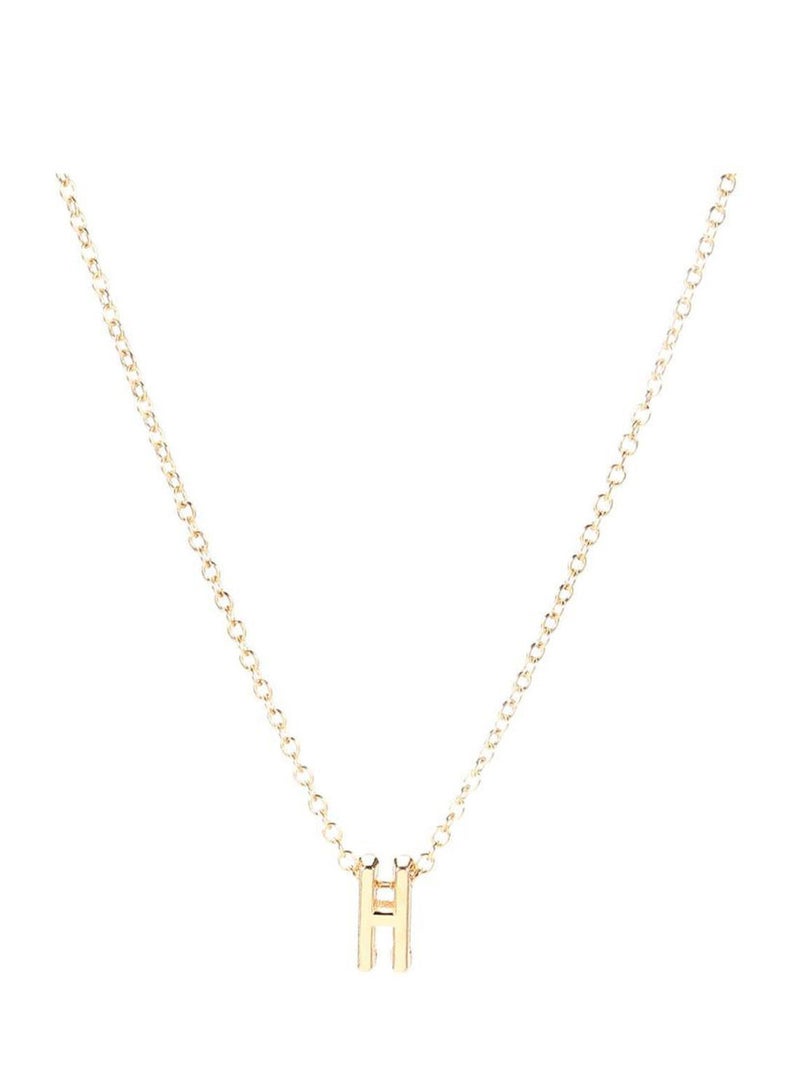 Gold Plating H Letter Pendant Necklace