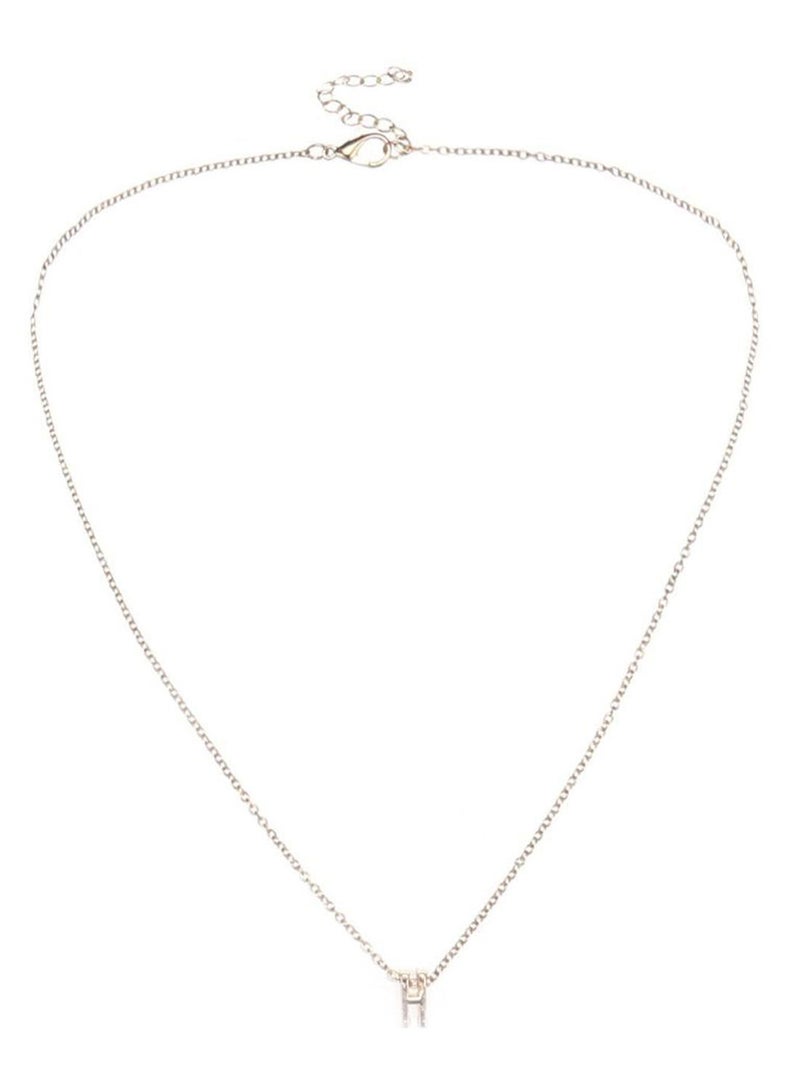 Gold Plating H Letter Pendant Necklace