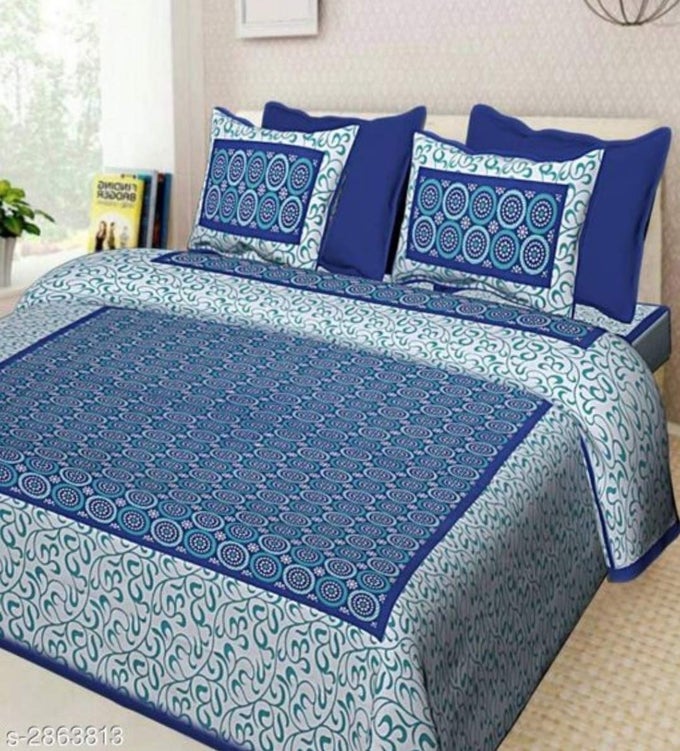 100 PURE COTTON RAJASTHANI TRADITION QUEEN SIZE DOUBLE BEDSHEETS WITH 2 PILLOW COVERS QUEEN SIZE JAIPURI BEDSPREADS