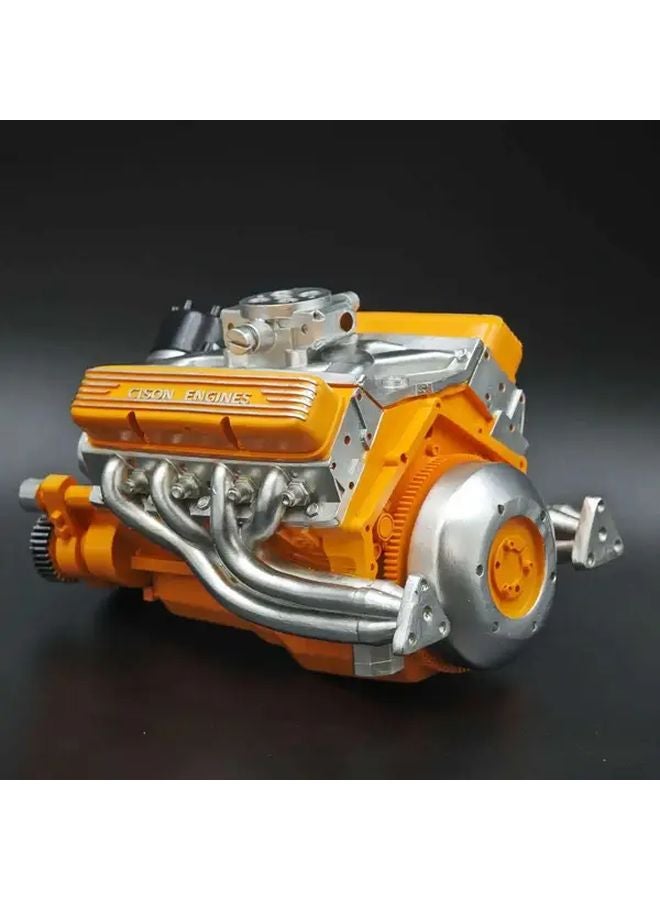 مجموعة نموذج محرك سيارة V8 أصفر مكابس متحركة مشروع STEM هدية تعليمية افعلها بنفسك - Image 1