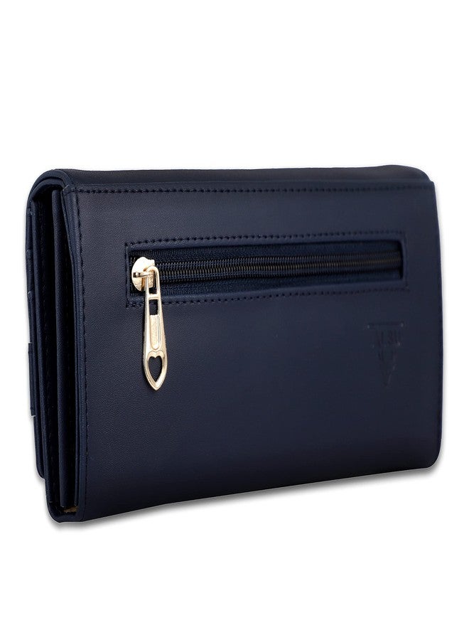 ALSU Women's Hand Wallet Purse Clutch | Phone Pocket | Coin Compartment | Credit Card Slots| Zipper Pocket| Office use| Casual use| Faux Leather (Blue) - Image 4
