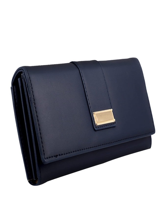 ALSU Women's Hand Wallet Purse Clutch | Phone Pocket | Coin Compartment | Credit Card Slots| Zipper Pocket| Office use| Casual use| Faux Leather (Blue) - Image 1