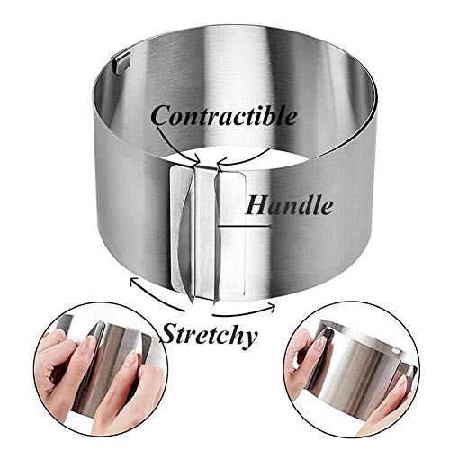 IKTU Stainless Steel 6 To12 Inch Adjustable Cake Mousse Mould Ring, Silver, 1 Piece, 1 kilogram - Image 5