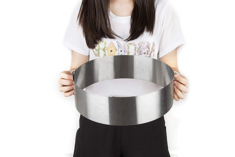 IKTU Stainless Steel 6 To12 Inch Adjustable Cake Mousse Mould Ring, Silver, 1 Piece, 1 kilogram - Image 3